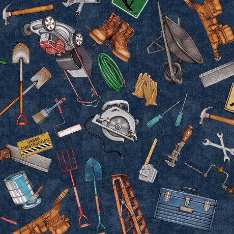 QT Fabrics A Little Handy by Dan Morris 28195 W Navy Tool