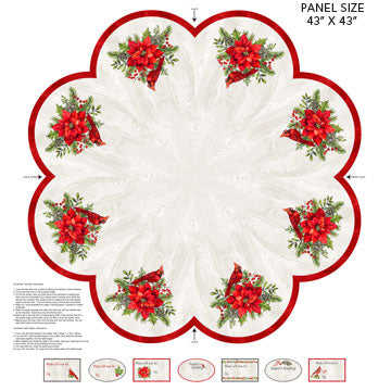 Scarlet Feather Tree Skirt / Table Topper Panel