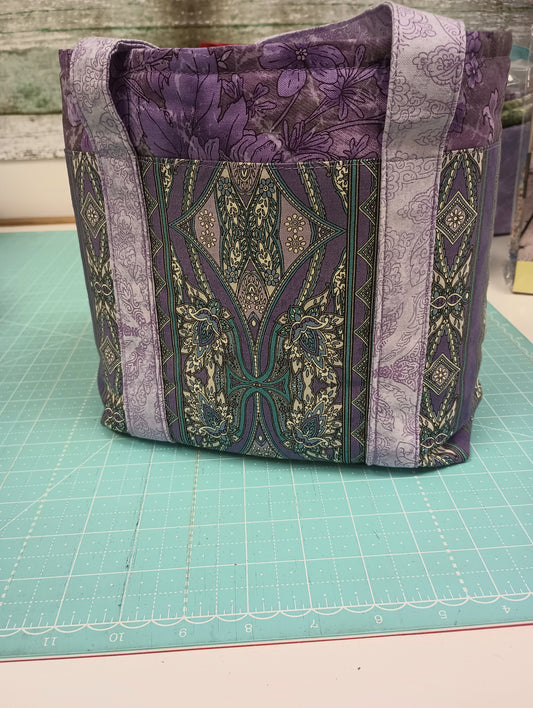 6 pocket bag kit - Purple paisley