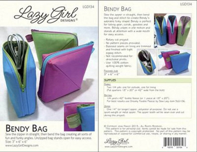 Bendy Bag Pattern by Lazy Girl Designs