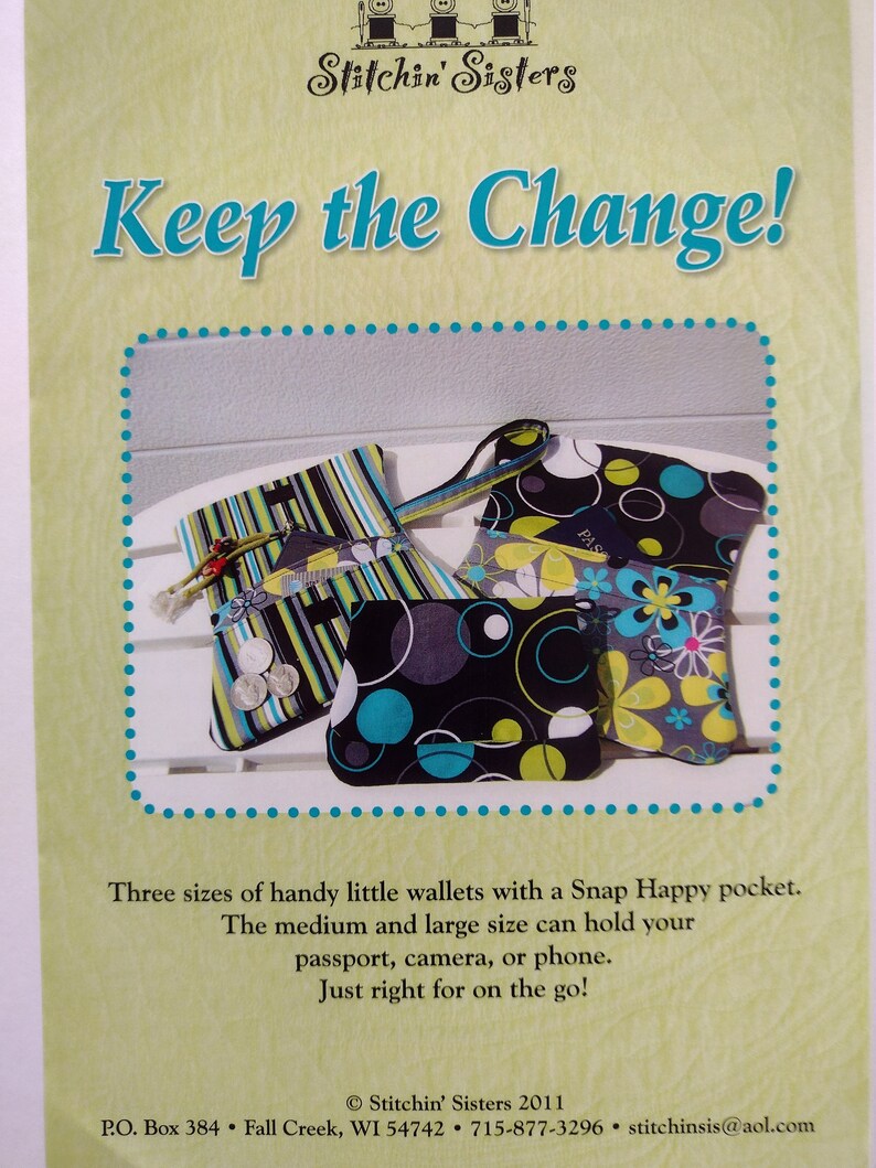 Keep the Change Sewing Pattern by Stichin' Sisters